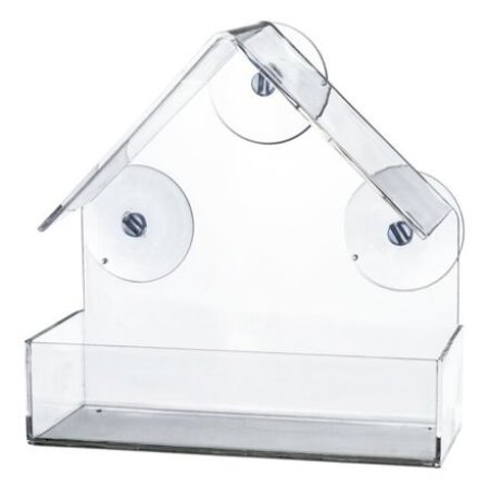 Krmítko pro ptáky na okenní tabuli, 225 ml/15 × 15 × 6 cm, plast