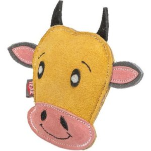 Cow - hlava krávy, 17 cm, hračka pro psy, 100% pravá kůže, žlutá