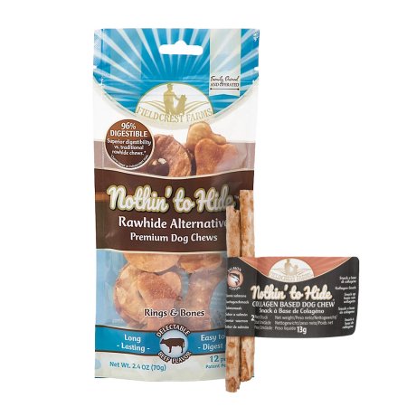 Nothin" to Hide Mini Rings and Bones hovězí 12ks/70g + Twist Stix losos 2ks Zdarma