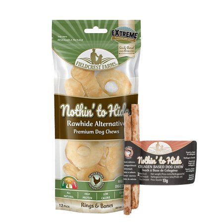 Nothin" to Hide Mini Rings and Bones kuřecí 12ks/70g + Twist Stix losos 2ks Zdarma