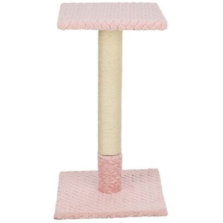 Škrabací sloupek BEANA, 69 cm, vzorovaný plyš, starorůžová