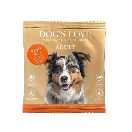 Dog"s Love granule Hovězí Adult - vzorek 80g (POŠKOZENÝ OBAL)