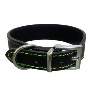 PROFIZOO Obojek Carbon kůže rozšířený (23 mm x 30 cm) černo zelená