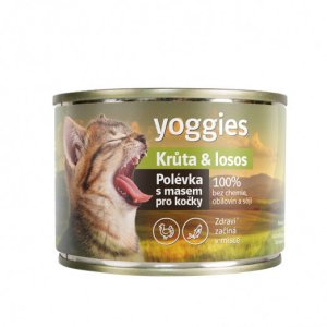 Yoggies Polévka pro kočky – Krůta & losos 185 g
