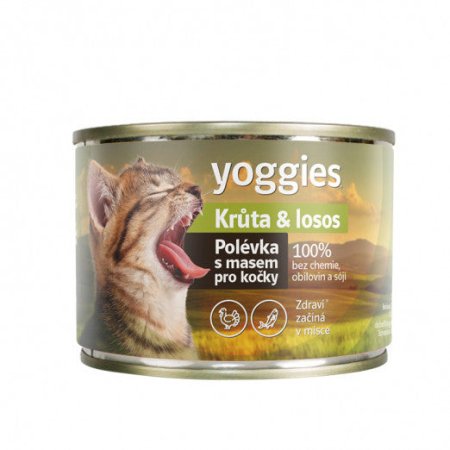Yoggies Polévka pro kočky – Krůta & losos 185 g