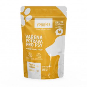 Yoggies Vařená potrava pro psy – krůtí maso s pohankou 650 g