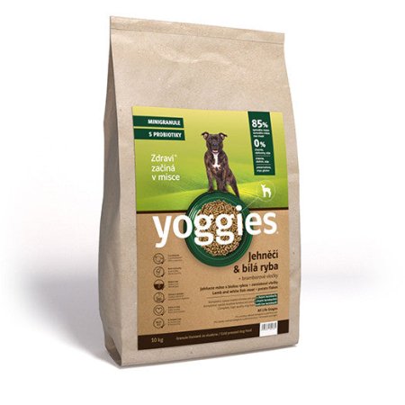 Yoggies Jehněčí maso&bílá ryba, minigranule lisované za studena s probiotiky 15 kg