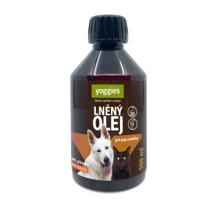 Yoggies Lněný olej pro psy a kočky 500 ml