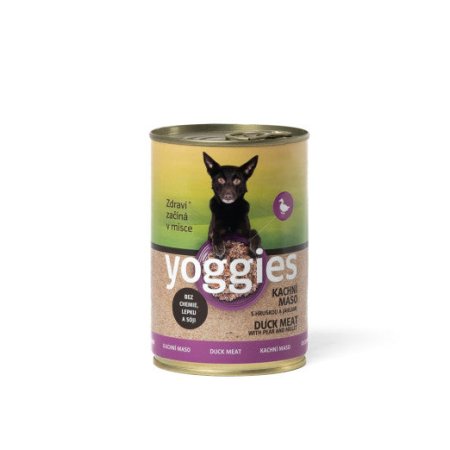Yoggies kachní konzerva s hruškou a jáhlami 400 g