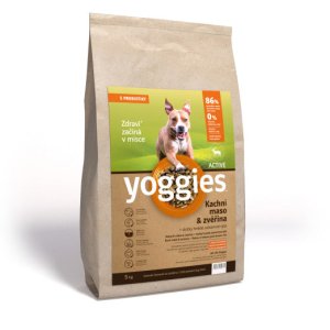 Yoggies Active Kachní maso&zvěřina, granule lisované za studena s probiotiky 5 kg