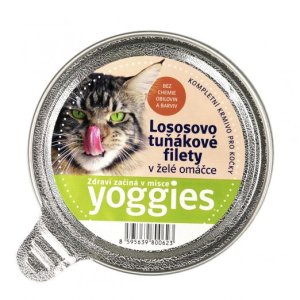 Yoggies mistička pro kočky s lososem, tuňákem a želé omáčkou 85 g