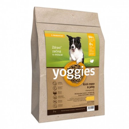 Yoggies Krůtí maso&jáhly, granule lisované za studena s probiotiky 2 kg