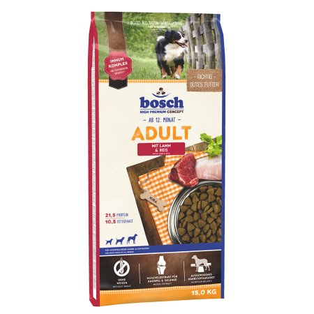 Bosch Adult Lamb & Rice 15 kg (POŠKOZENÝ OBAL, váha 14,9 kg)