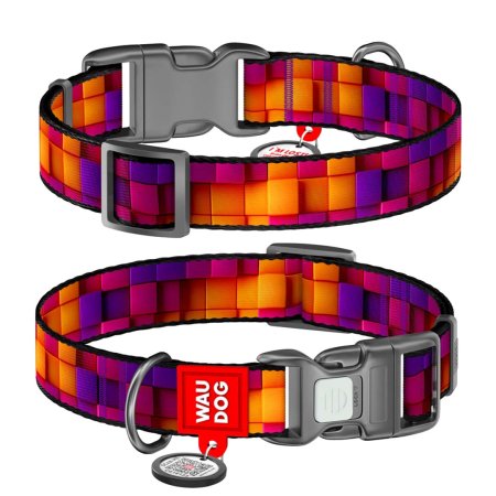 WAUDOG obojek nylon 3D kostky QR (L/33-49cm/2,5cm)
