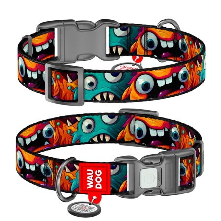 WAUDOG obojek nylon Příšerky QR (L/33-49cm/2,5cm)