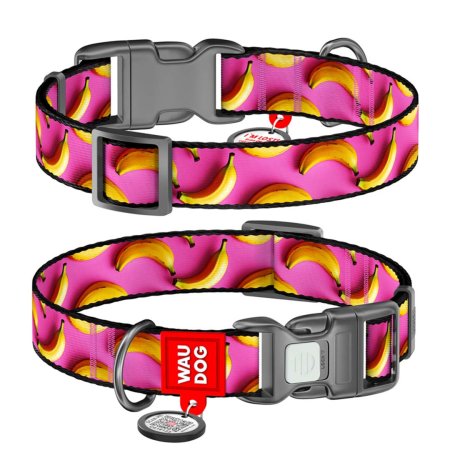 WAUDOG obojek nylon Banány QR (M/28-40cm/2cm)