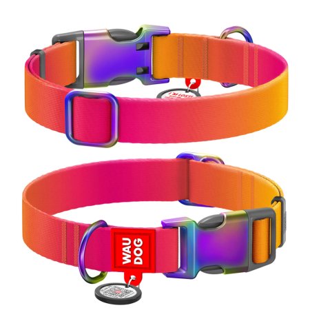 WAUDOG obojek nylon Gradient Oranžo-růžový QR (XL/37-58cm/2,5cm) 
