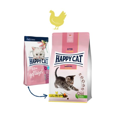 Happy Cat Kitten Land Geflügel / Drůbež 300 g (EXPIRACE 03/2025)