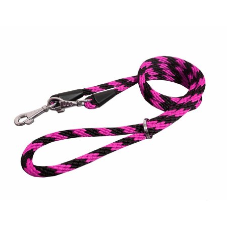 PROFIZOO Vodítko přepínací lano SPIRÁLA (10mm x 240cm) černo-fuchsie