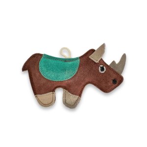 PafDog Nosorožec Rudy z kůže a juty hnědý 19cm