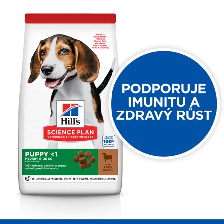 Hill’s Science Plan granule pro štěňata středních plemen s jehněčím a rýží 18 kg (EXPIRACE 07/2025)