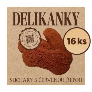 Delikan Delikanky suchary červená řepa 16 ks