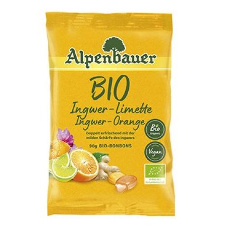 Alpenbauer BIO Přírodní bonbóny Zázv.pomer.limetka 90g