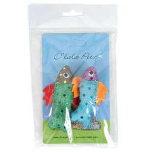 Hračka kočka Rybka s třpytkami 7cm mix barev 2ks