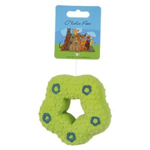 Hračka pes Donut pískací 9cm latex mix barev 1ks