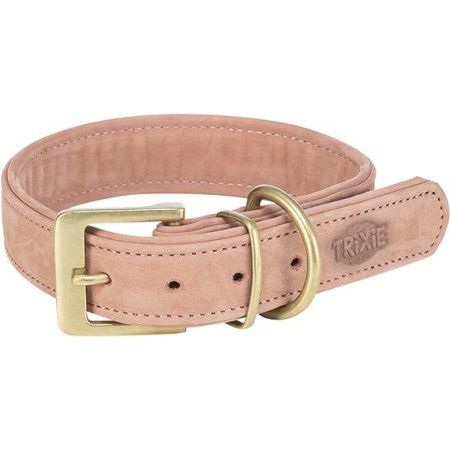 Obojek PURE kožený, růžová M: 36-43 cm/ 30 mm