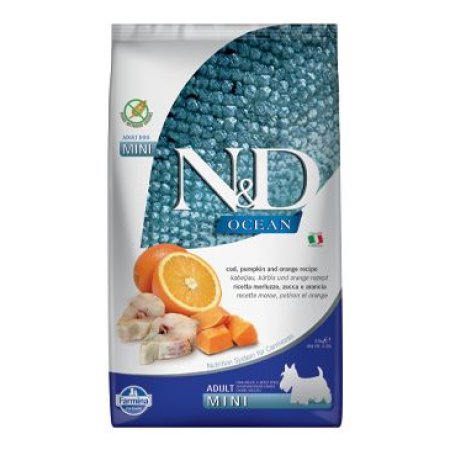N&D OCEAN DOG Adult Mini Codfish&Pumpkin&Orange 2,5kg (EXPIRACE 04/2025)
