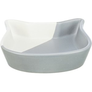 Miska tvar kočičí hlavy, 0,2 l/ ⌀ 13 cm, šedá/bílá