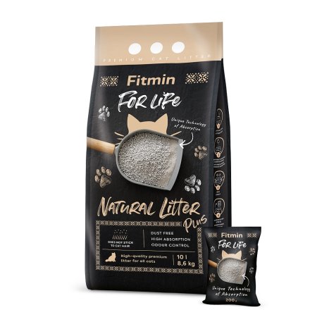 Fitmin cat For Life Natural litter Plus 10 l / 8,6 kg (POŠKOZENÝ OBAL, váha 7,7 kg)