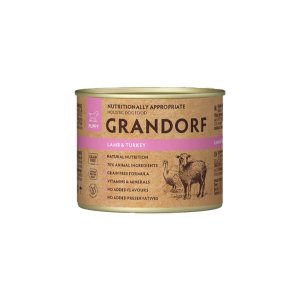 Grandorf konzerva pro psy Puppy Jehně a krocan 200g