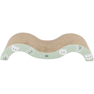 MIMI škrábací karton vlna 50 x 9 x 23 cm, s catnipem, šalvějová/šedá - LIMITOVANÁ NABÍDKA