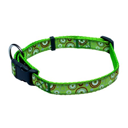 PROFIZOO Obojek popruh KROUŽKY (20 mm x 38 - 60 cm) zelená