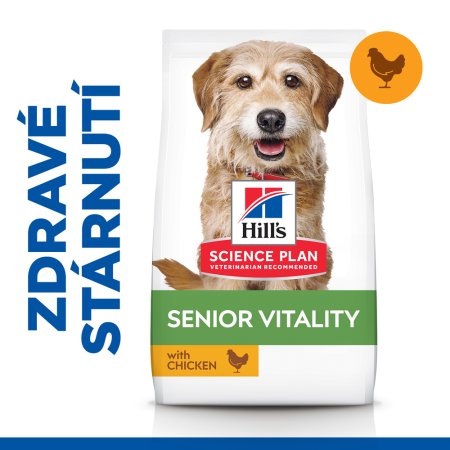 Hill’s Science Plan Senior Vitality pro malé starší psy s kuřecím a rýží 1.5 kg (EXPIRACE 02/2025)