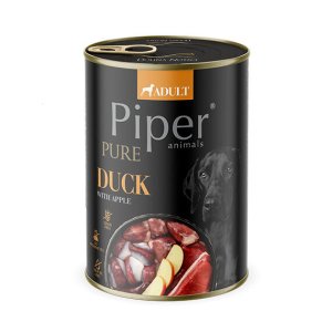 NEW PIPER PURE kachna s jablky, konzerva pro psy 400 g