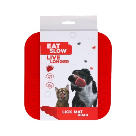 Eat Slow Live Longer lízací podložka Quad červená
