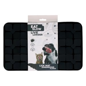 Eat Slow Live Longer lízací zpomalovací podložka Flower šedá