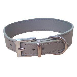 PROFIZOO Kožený obojek SETA (23 mm x 34 cm) šedá