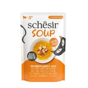 Schesir Cat kapsa Adult Soup tuňák/mrkev/dýně 40g