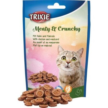Trixie Meaty & Crunchy - kuře s makrelou, křupavé masové pamlsky, 50 g (EXPIRACE 07/2025)