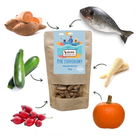 Mixáno pamlsky sušené Rybí jednohubky 100 g
