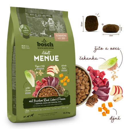 Bosch HPC MENUE Adult with beef & offal + rye & oats 12 kg (POŠKOZENÝ OBAL)