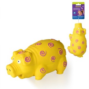 Prase žluté - latex 22 cm