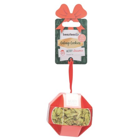 Beeztees XMAS BALL Pamlsky pro kočky Catnip-losos 8,5x8cm