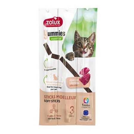 Pochoutka kočka YUMMIES jehněčí s rýží 3ks Zolux