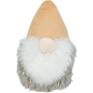 Vánoční skřítek s catnipem, 10 cm, plyš, béžová/šedá/bílá
