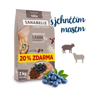 Bosch Cat Sanabelle Sensitive Lamb 2 kg + 0,4 kg ZDARMA